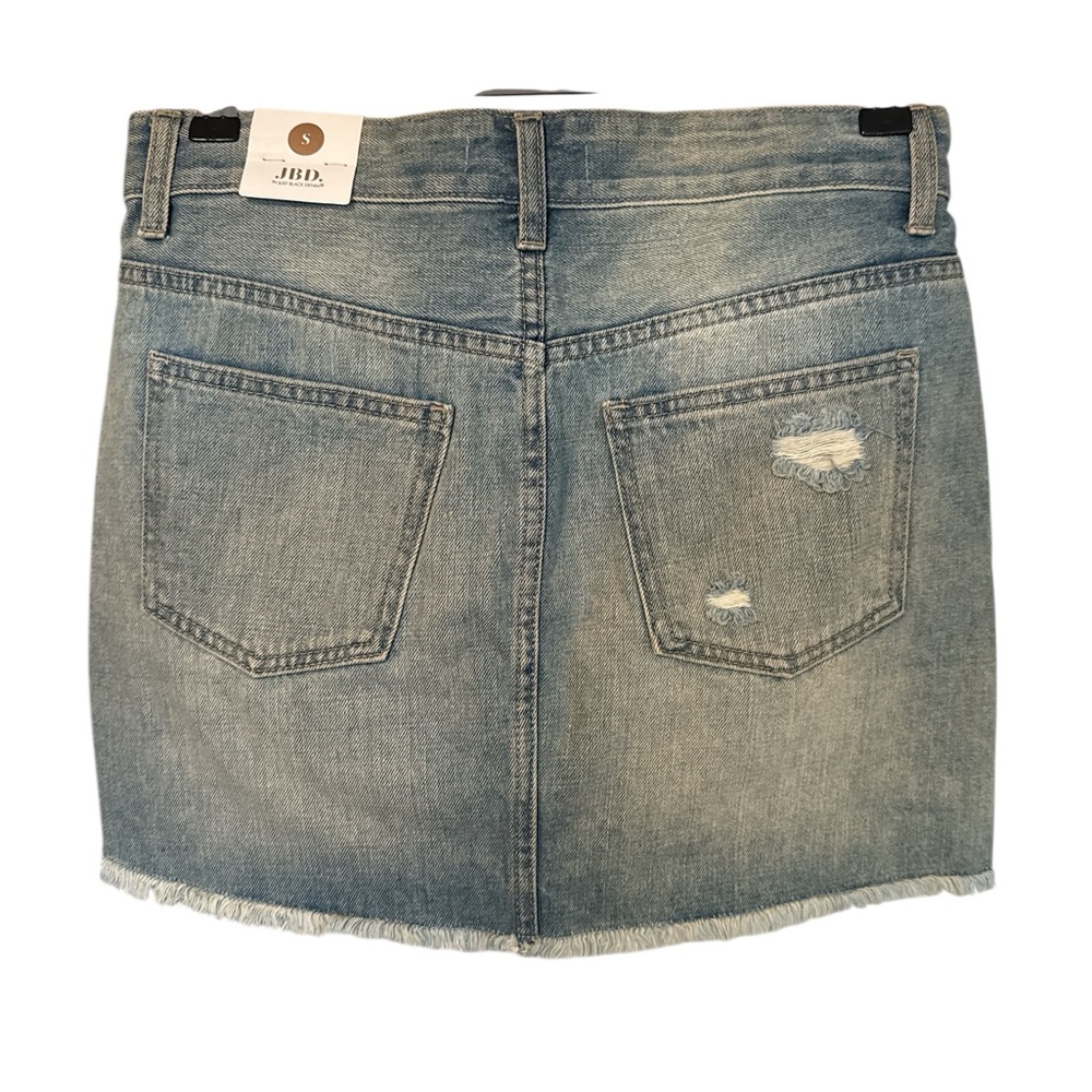 Just Black Ripped Denim Mini Skirt - Blue - Picture 2 of 2